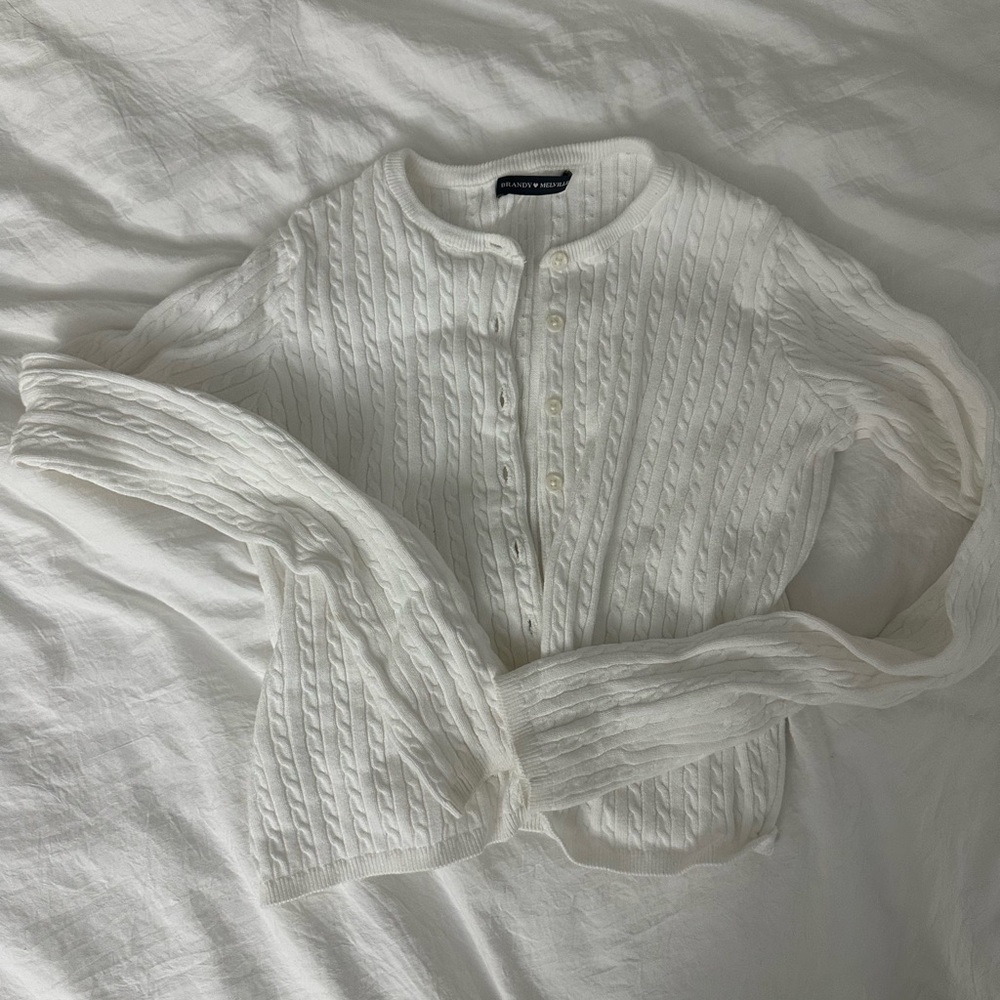 Brandy Melville Cream Cable Knit Cardigan